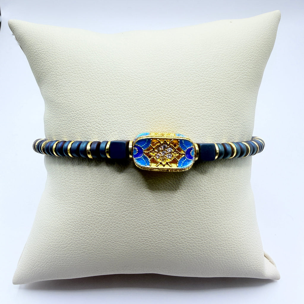 Kai Dark Blue Hematite Bracelet