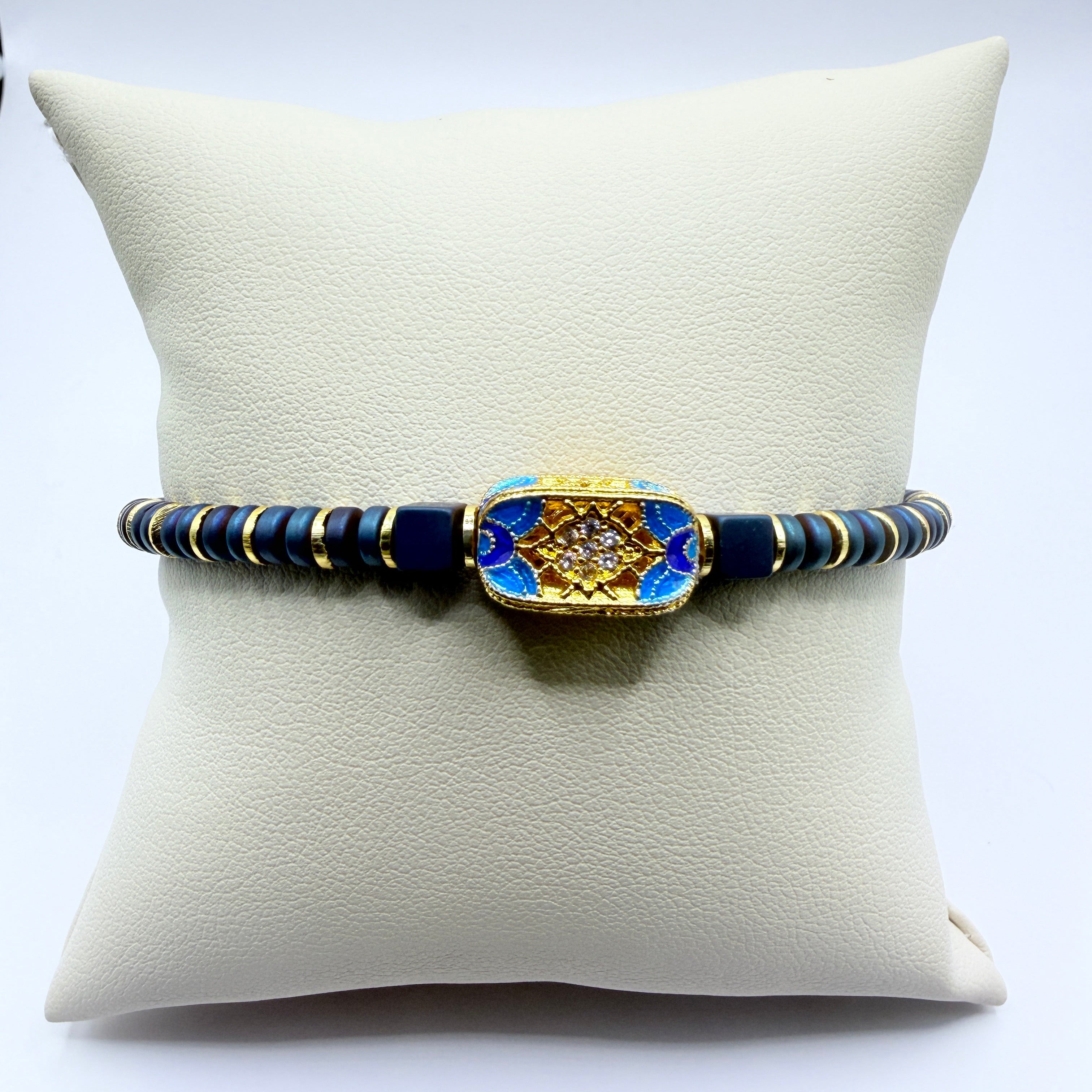 Kai Dark Blue Hematite Bracelet